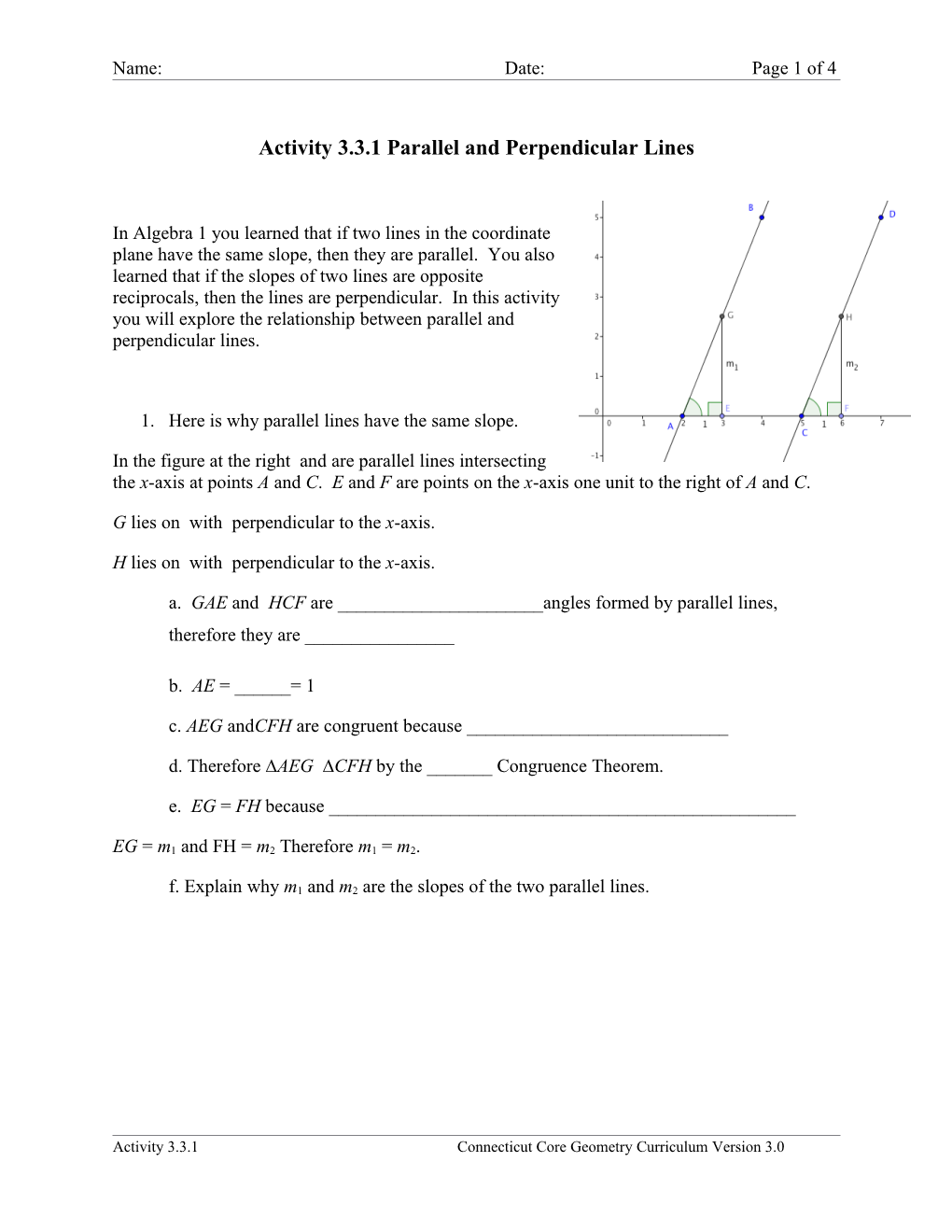 Activity 3.3.1 Parallel and Perpendicular Lines