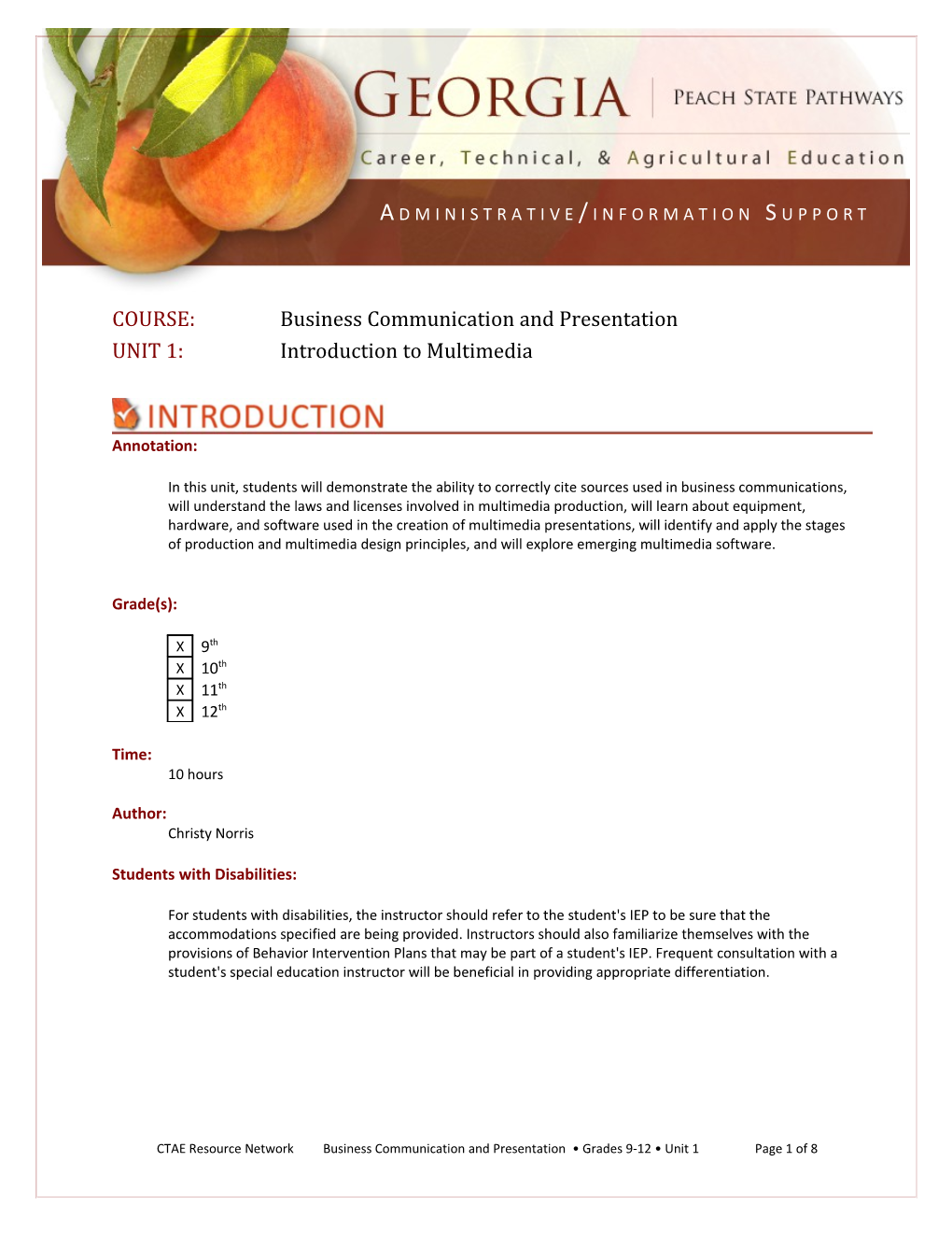 COURSE: Business Communication and Presentation