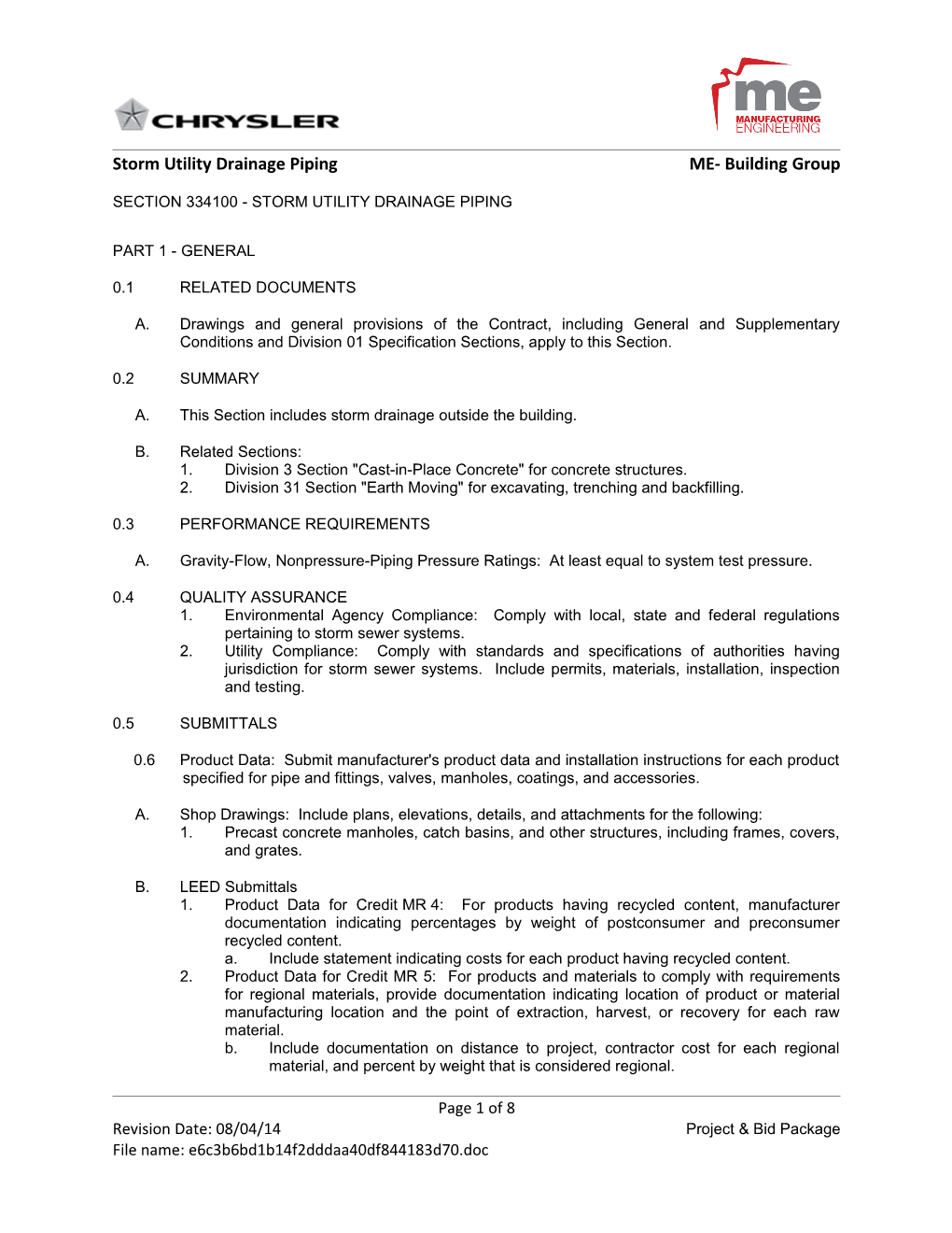 Storm Utility Drainage Pipingme- Building Group