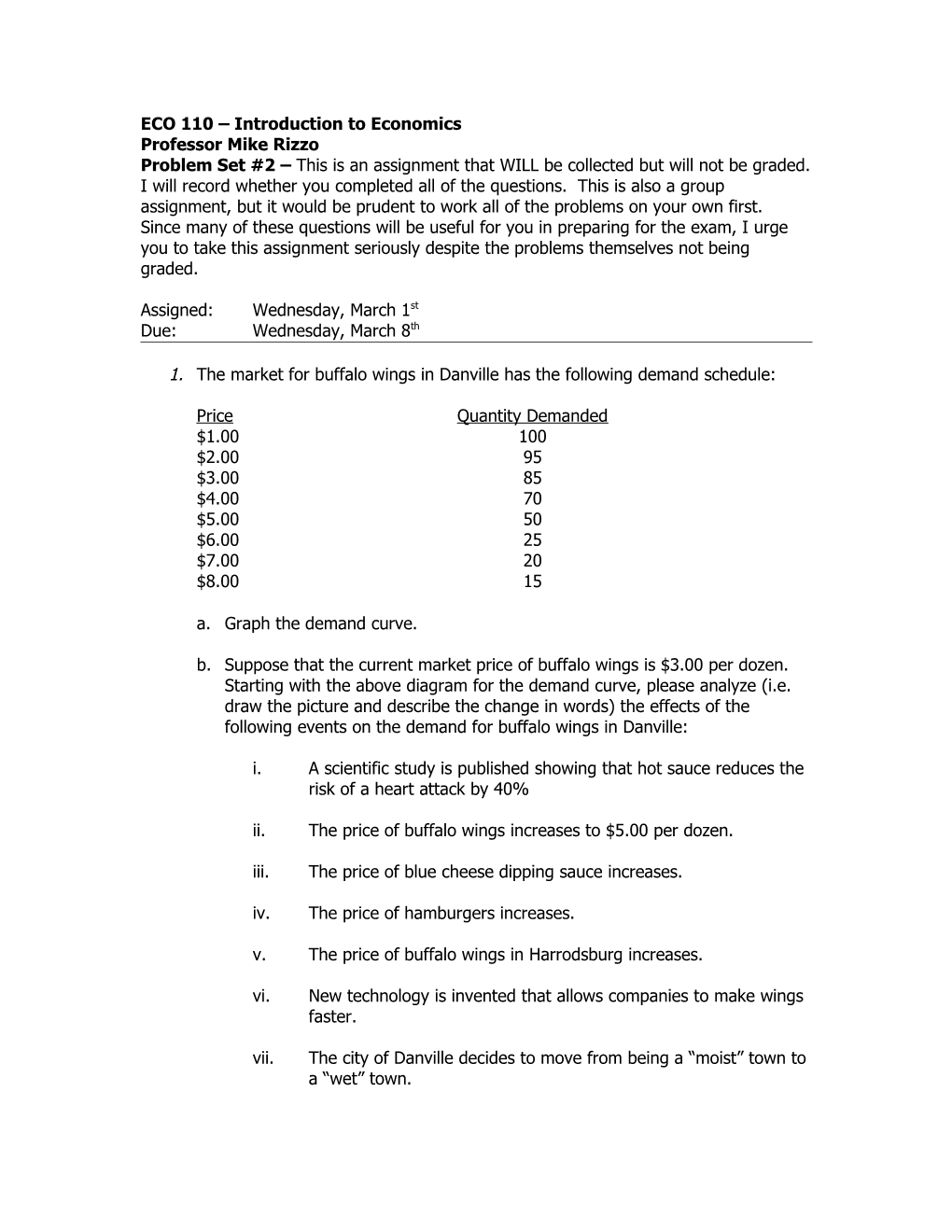 ECO 110 Introduction to Economics