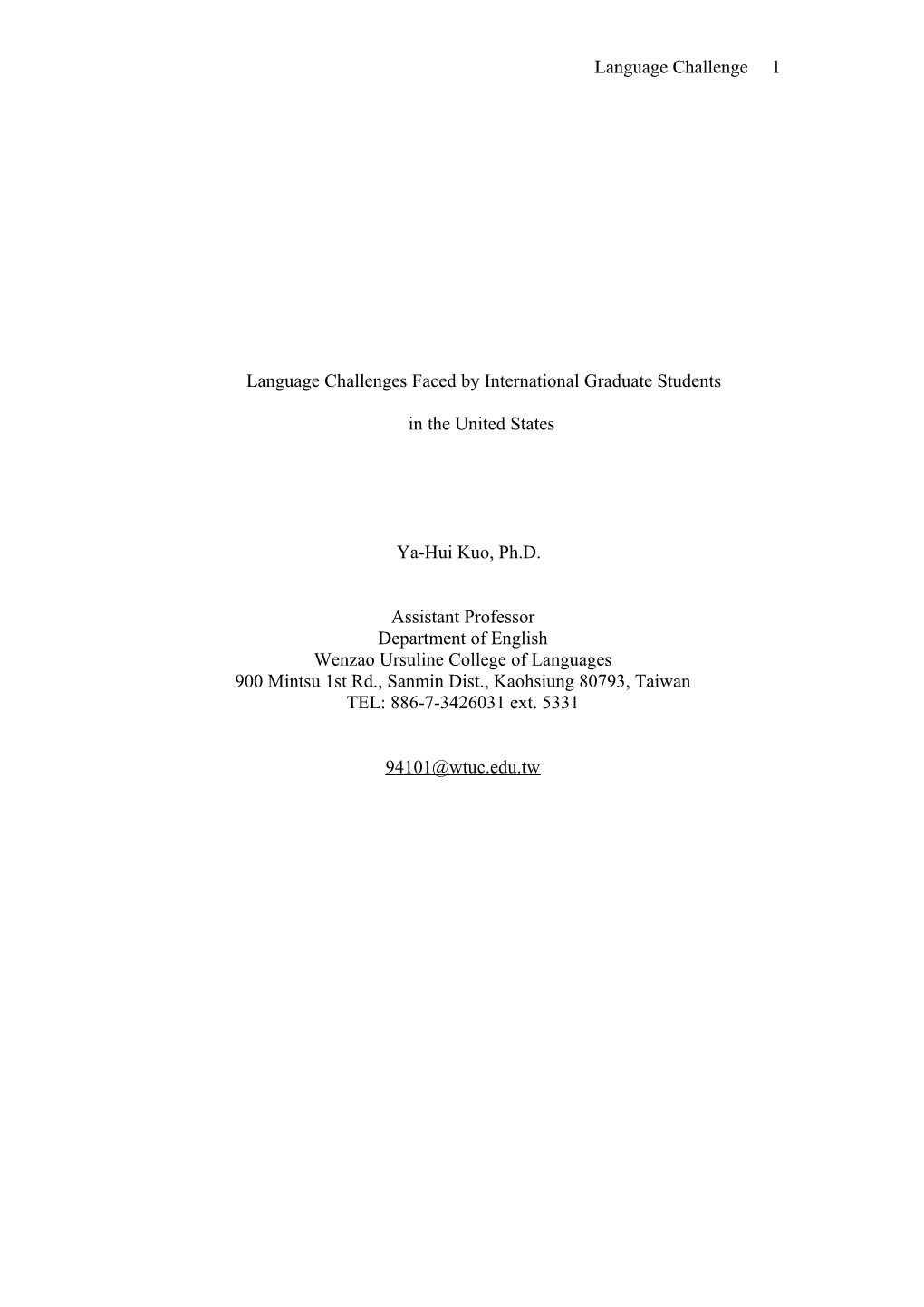 Language Challenges Faced by International Students in the United States