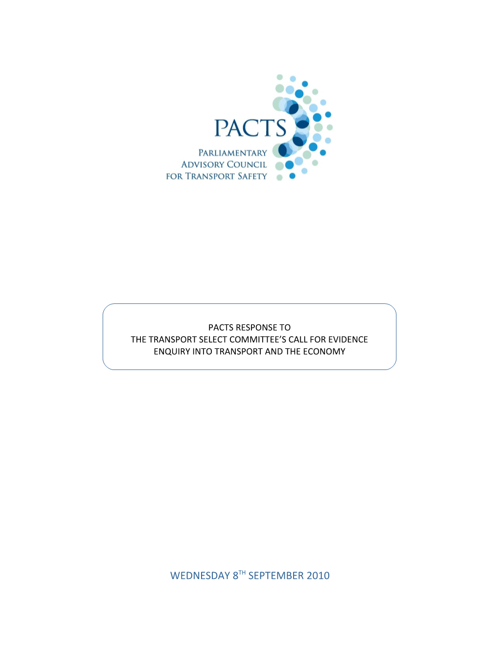 The Parliamentary Advisory Council for Transport Safety (Pacts)