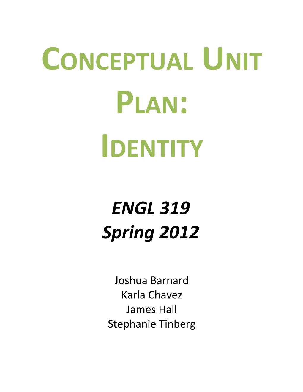 Conceptual Unit Plan