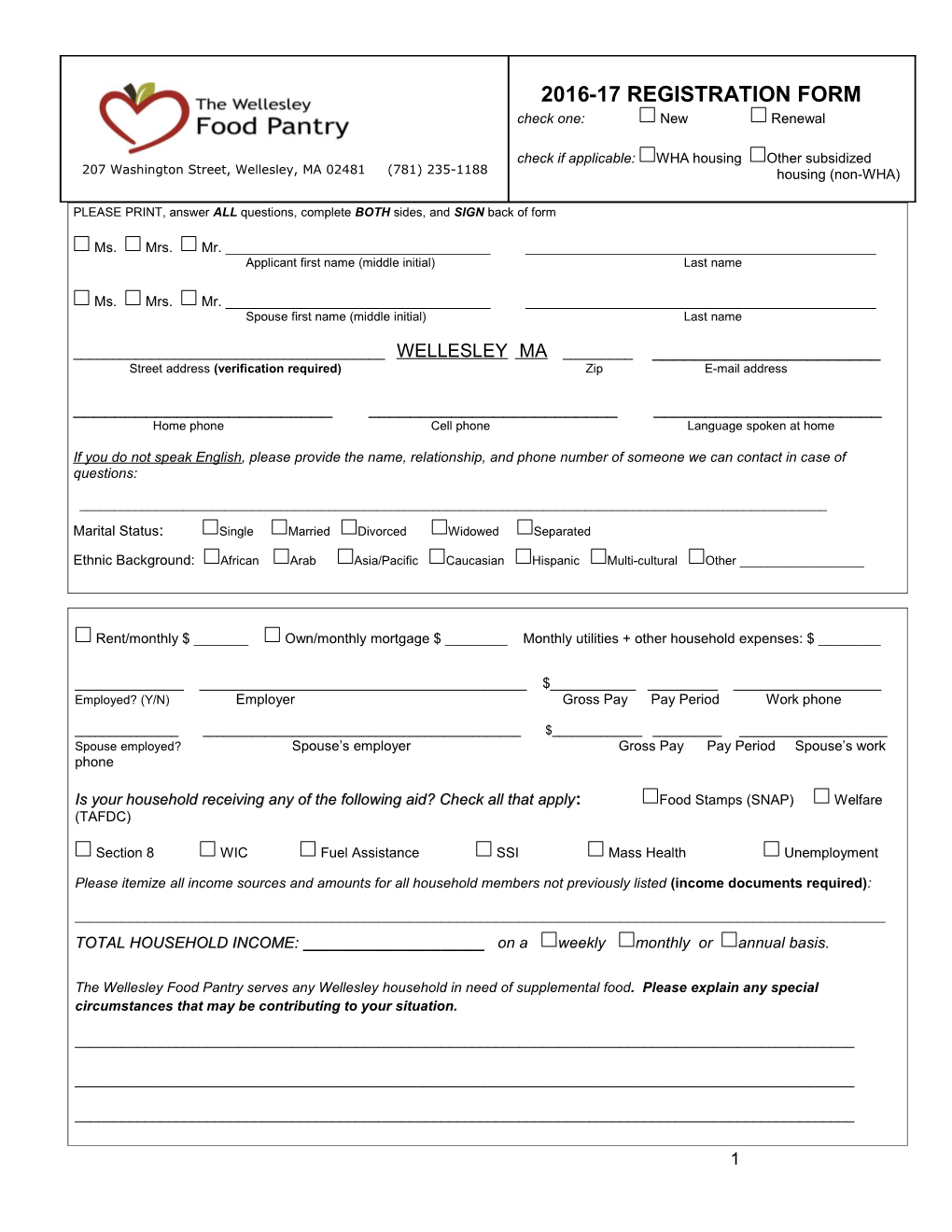 PLEASE PRINT, Answer ALL Questions, Completeboth Sides, and SIGN Back of Form
