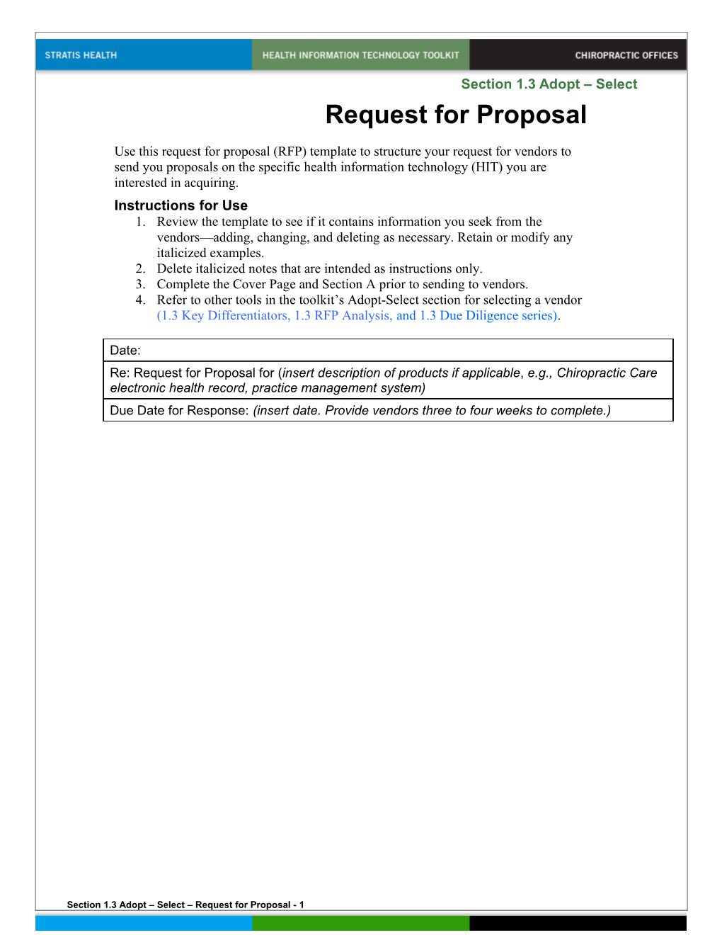 1.3 Request for Proposal