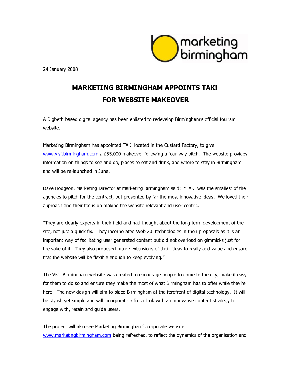 A Digbeth Based Creative Agency Has Been Enlisted to Redevelop Birmingham S Official Tourism