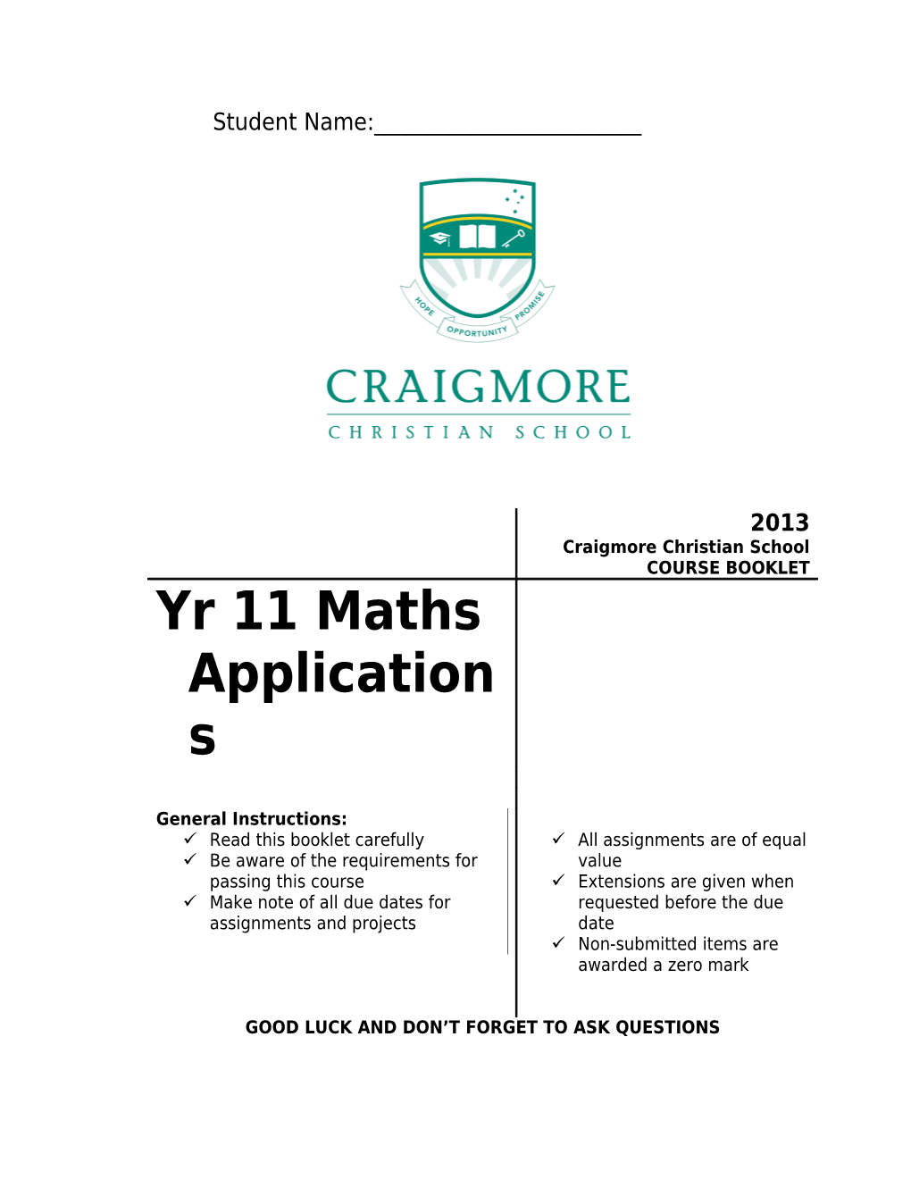 Year 10 Maths 1 Teaching Programme