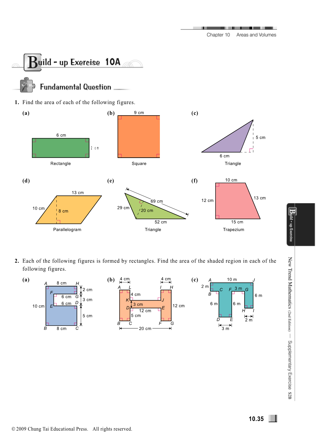 1.Findthe Area of Each of the Following Figures