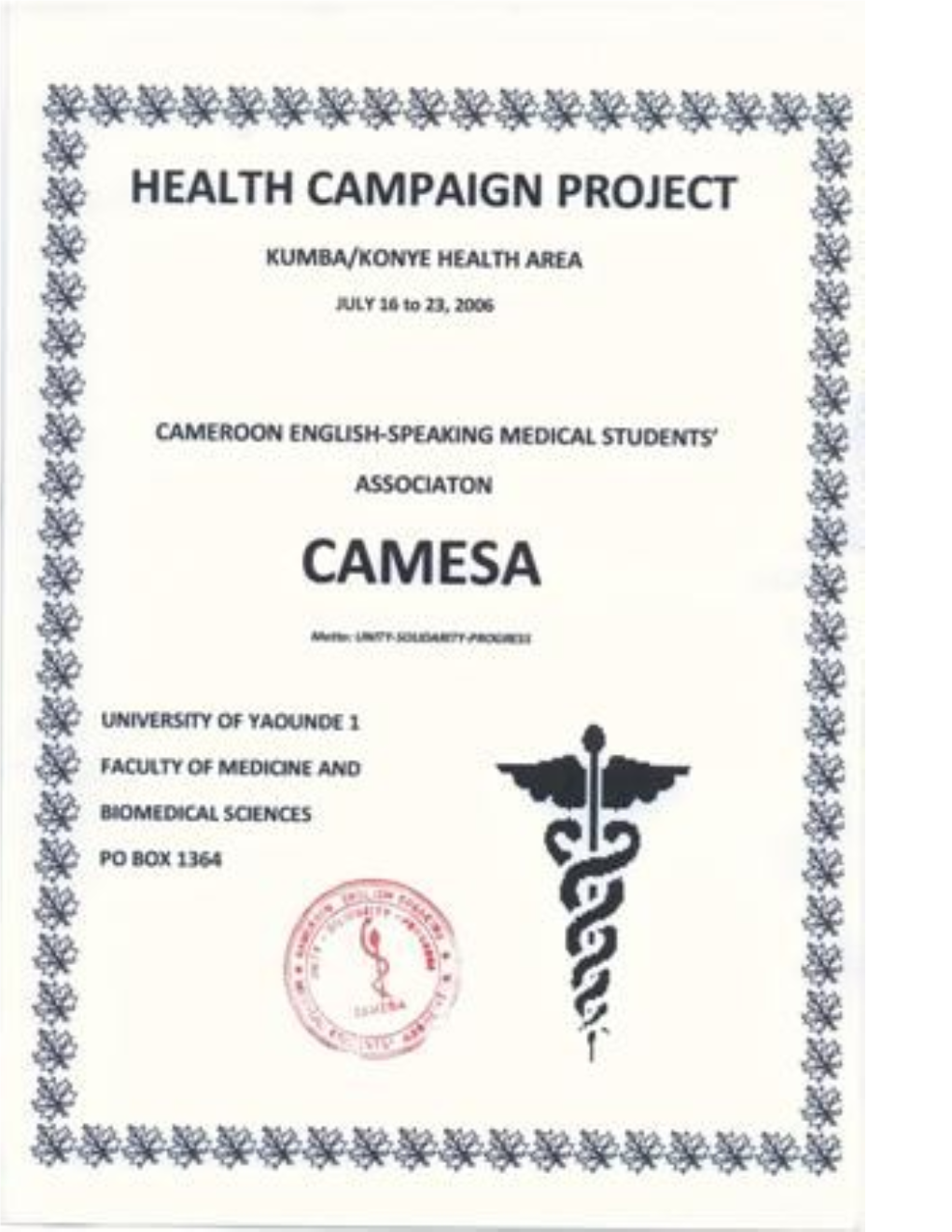 HEALTH CAMPAIGN PROJECT: July 2006