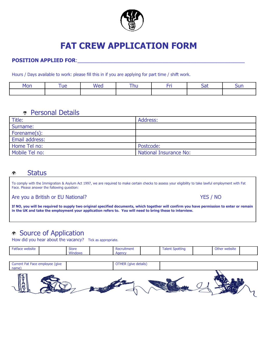 Fat Crew Application Form