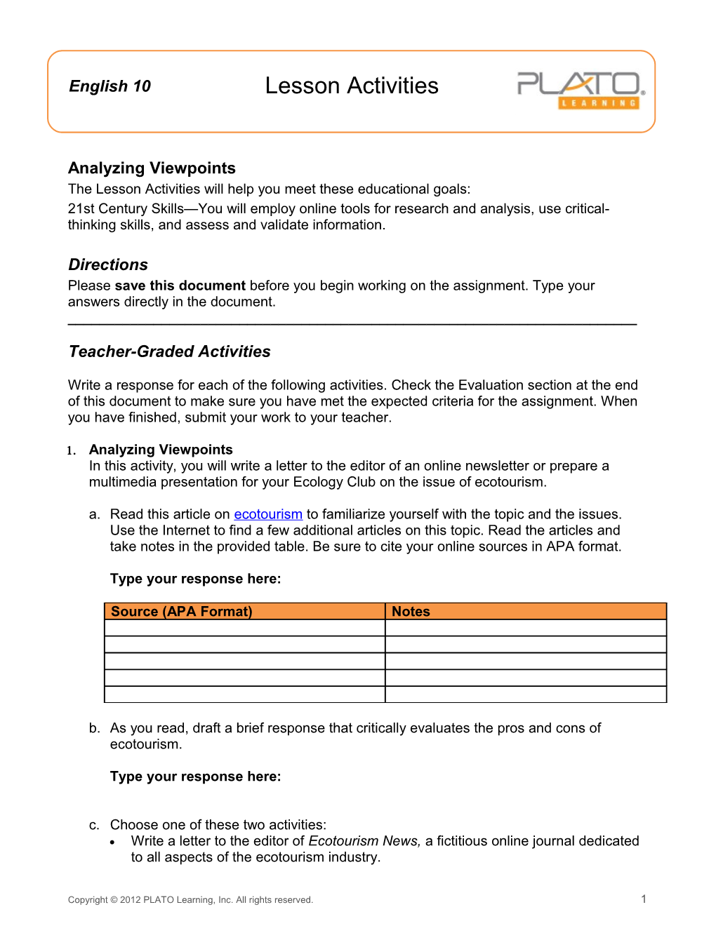 Analyzing Viewpoints