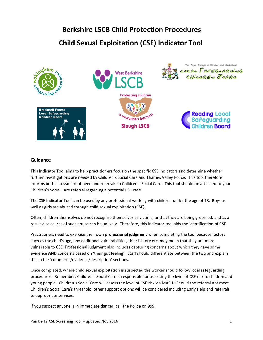 Berkshire LSCB Child Protection Procedures