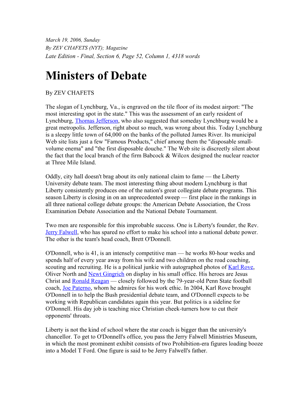 Ministers of Debate