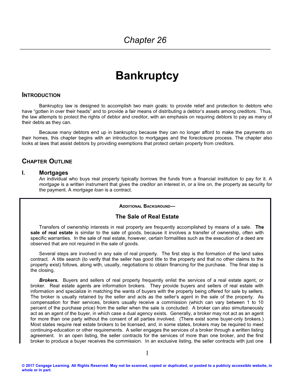 Chapter 26: Bankruptcy 1