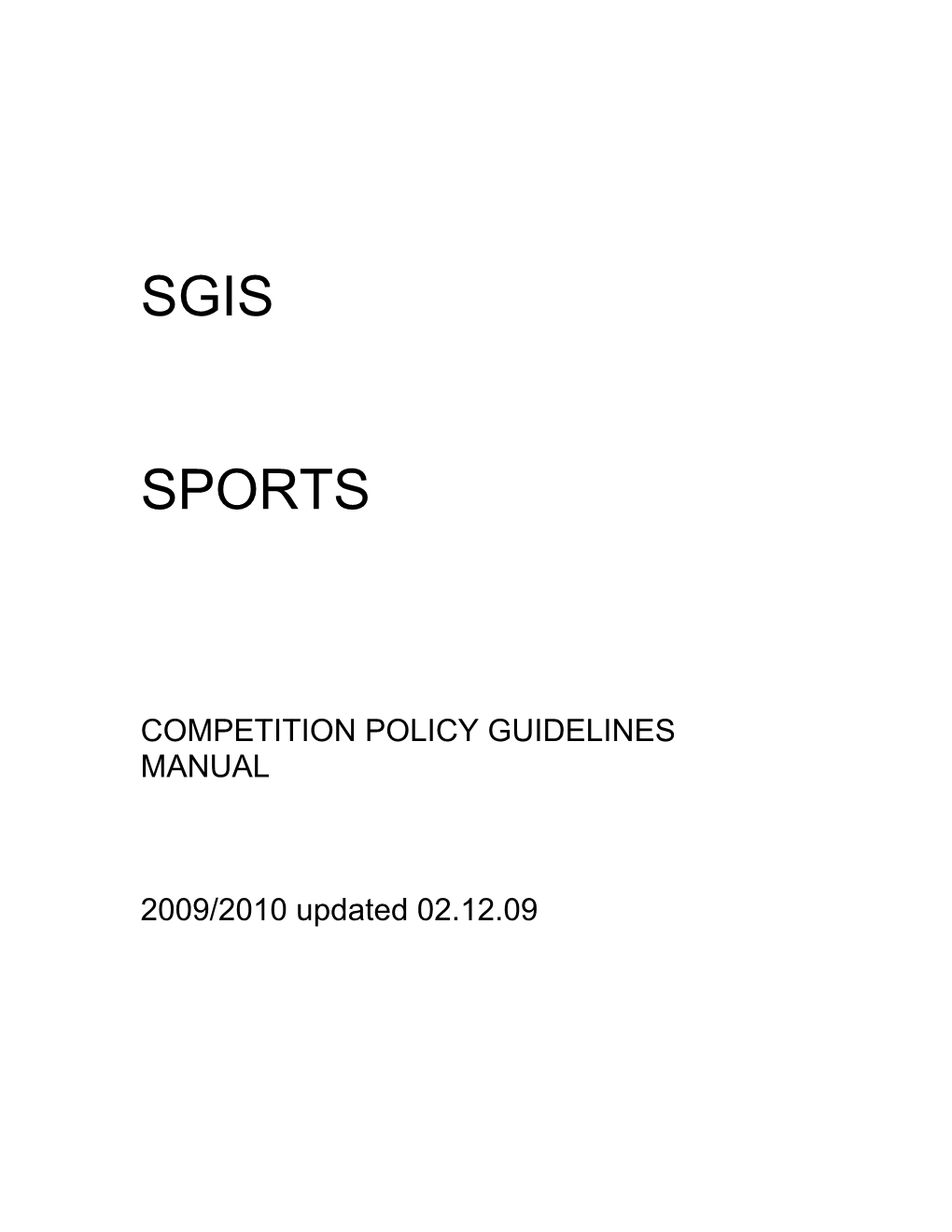 Competition Policy Guidelines Manual