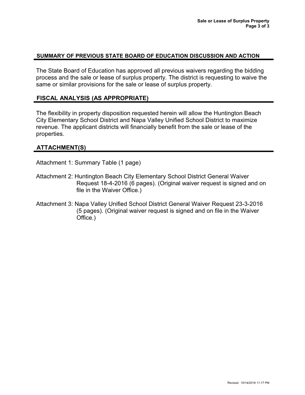 July 2016 Waiver Item W-09 - Meeting Agendas (CA State Board of Education)
