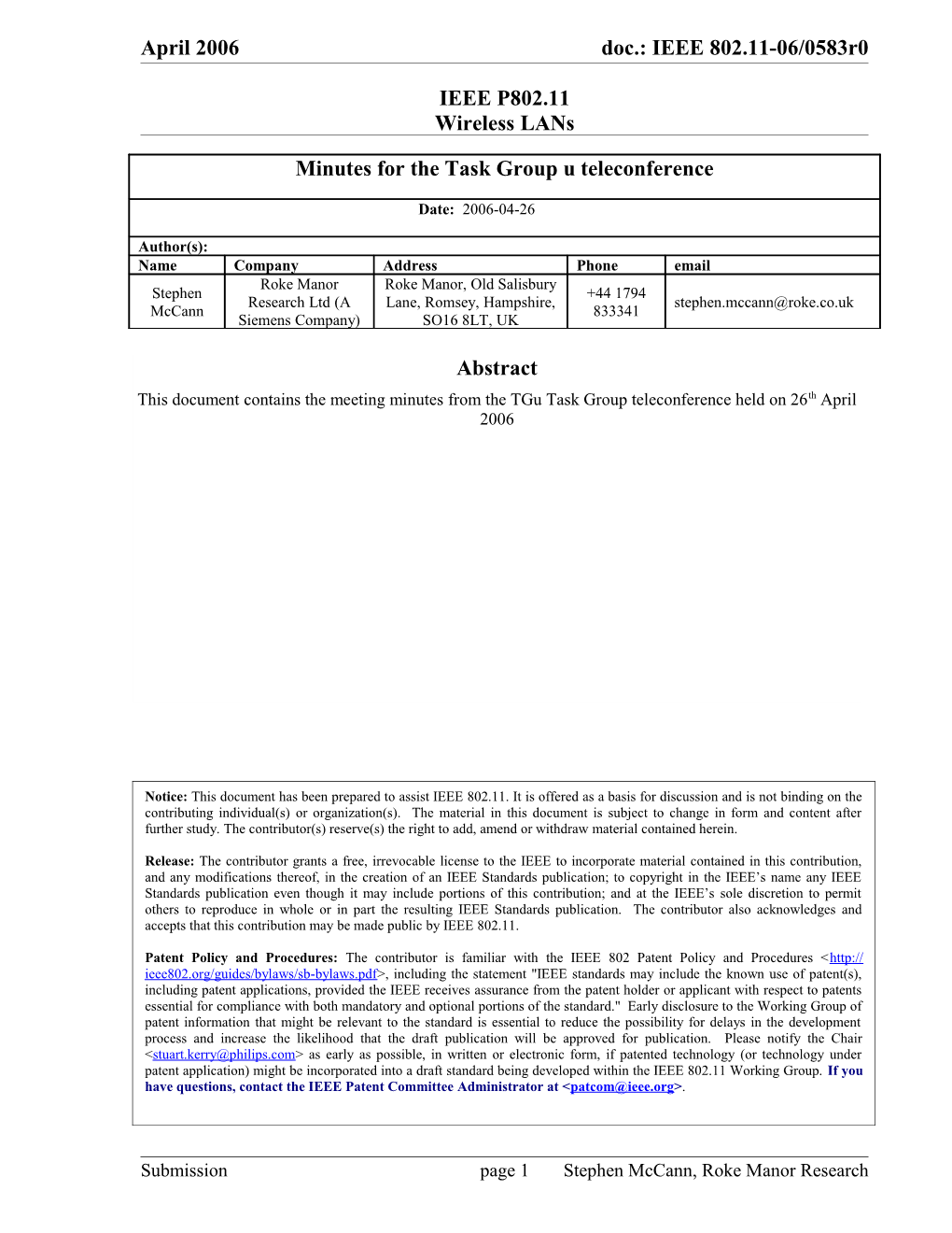 April 2006February Aug 20056 Doc.: IEEE 802.11-06/0 583R0 Doc.: IEEE 802.11-0 65/0244837R0