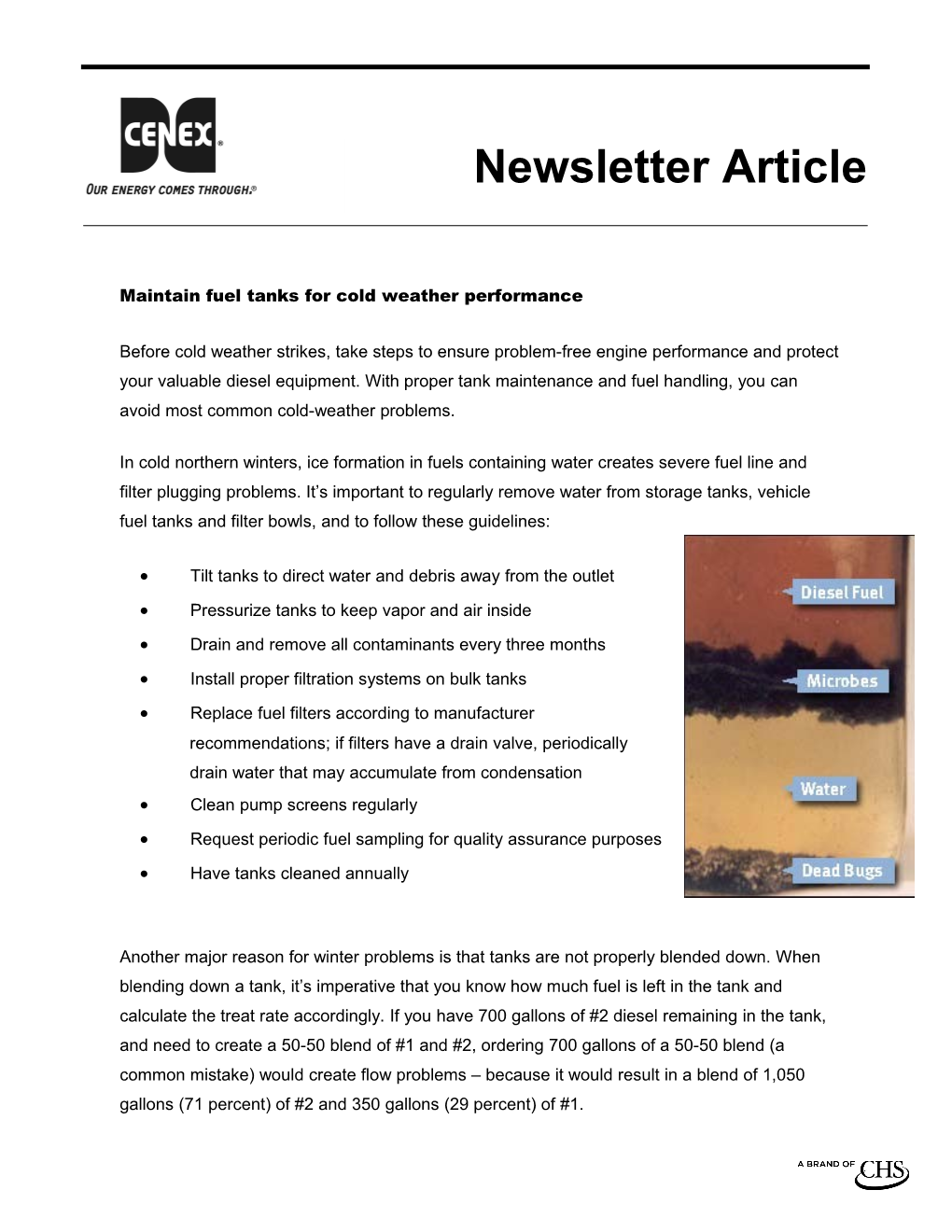 Maintain Fuel Tanks for Cold Weather Performance