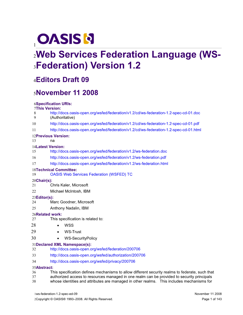 Web Services Federation Language (WS-Federation) Version 1.2