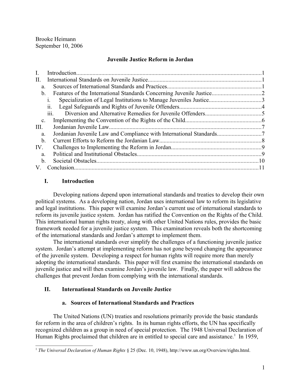 Juvenile Justice Reform in Jordan