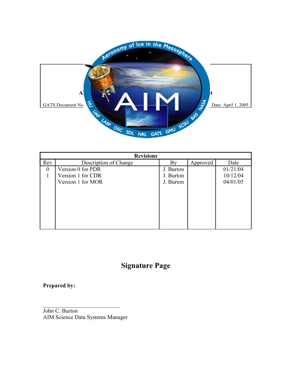 Aeronomy of Ice in the Mesosphere (AIM)