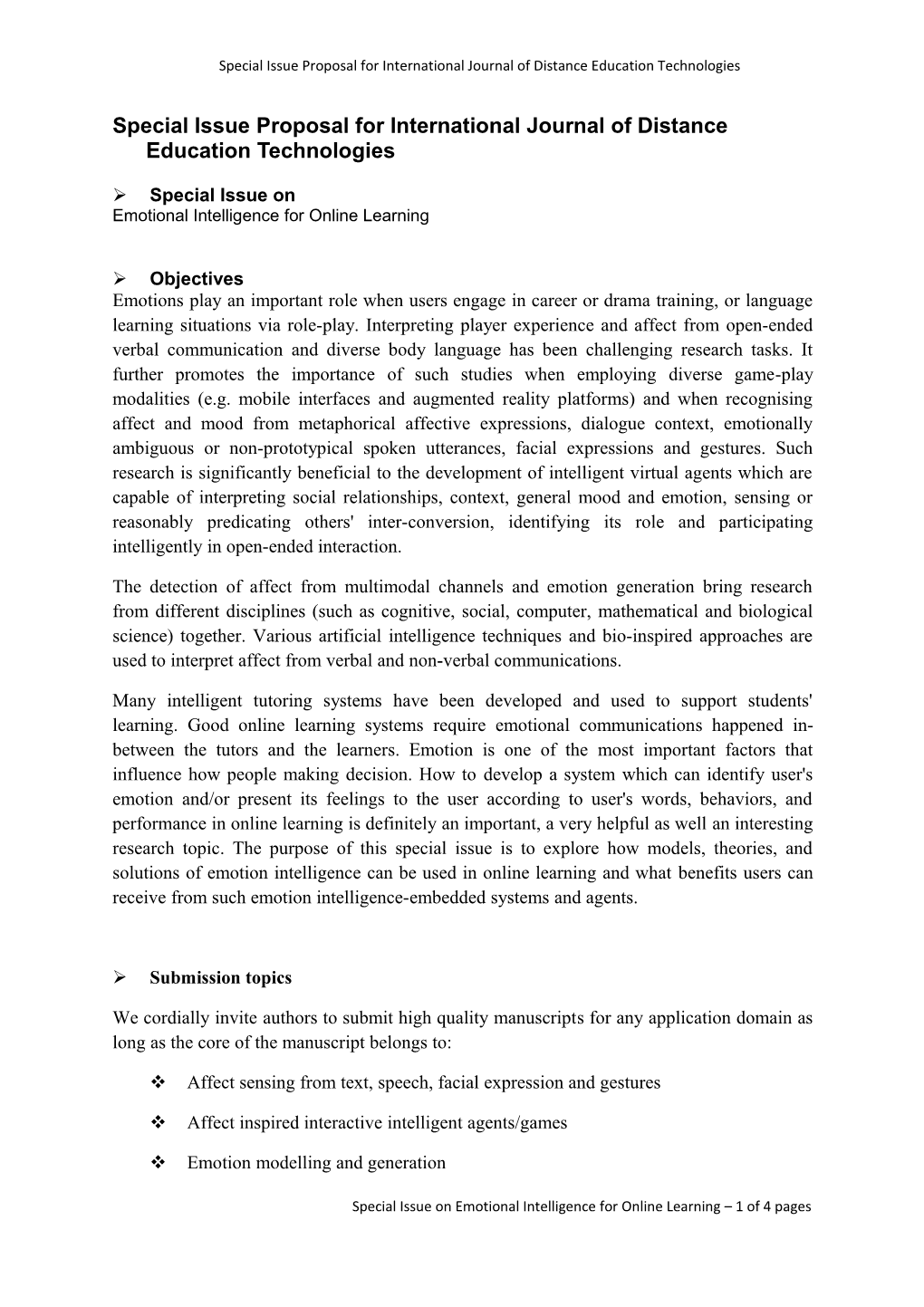 Description for Call for Special Issue