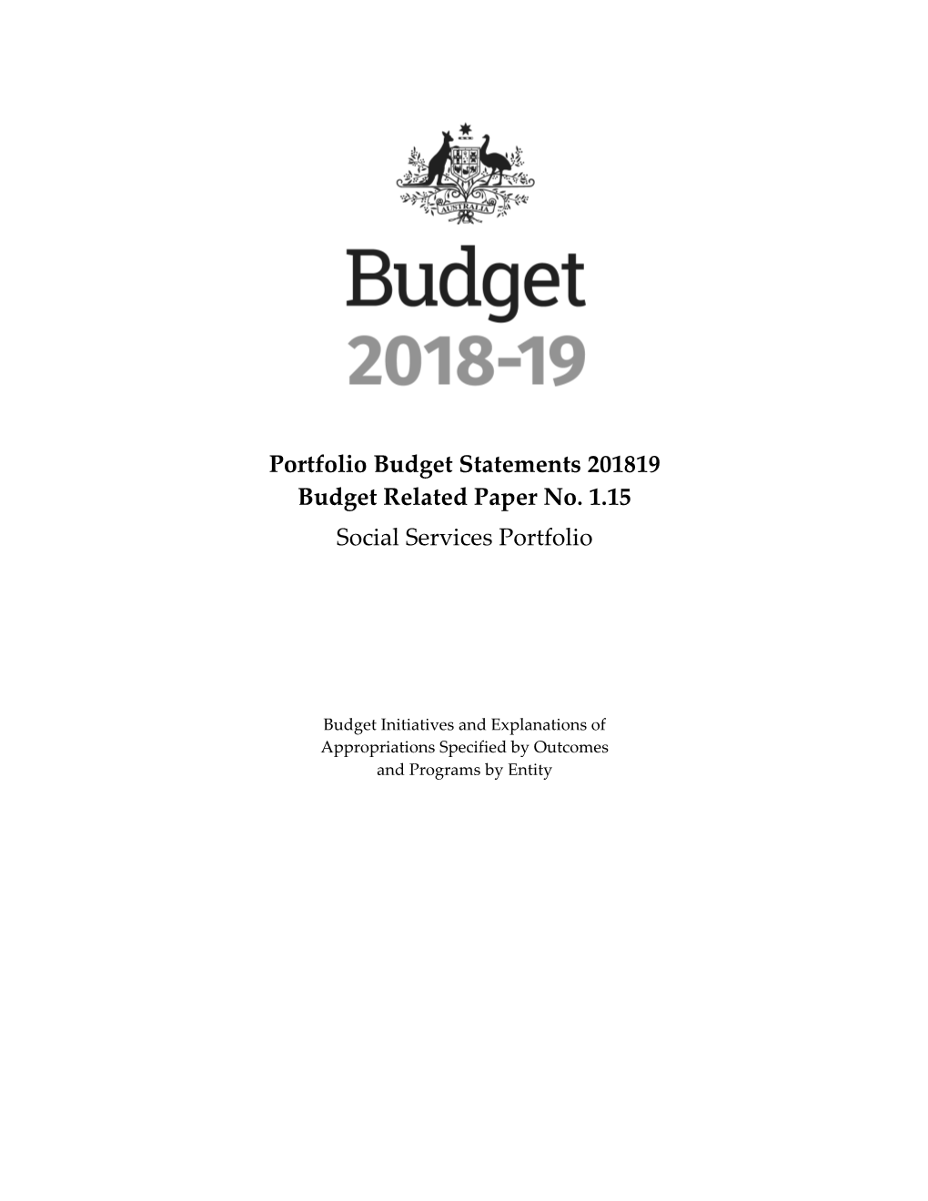 Portfolio Budget Statements 2018 19