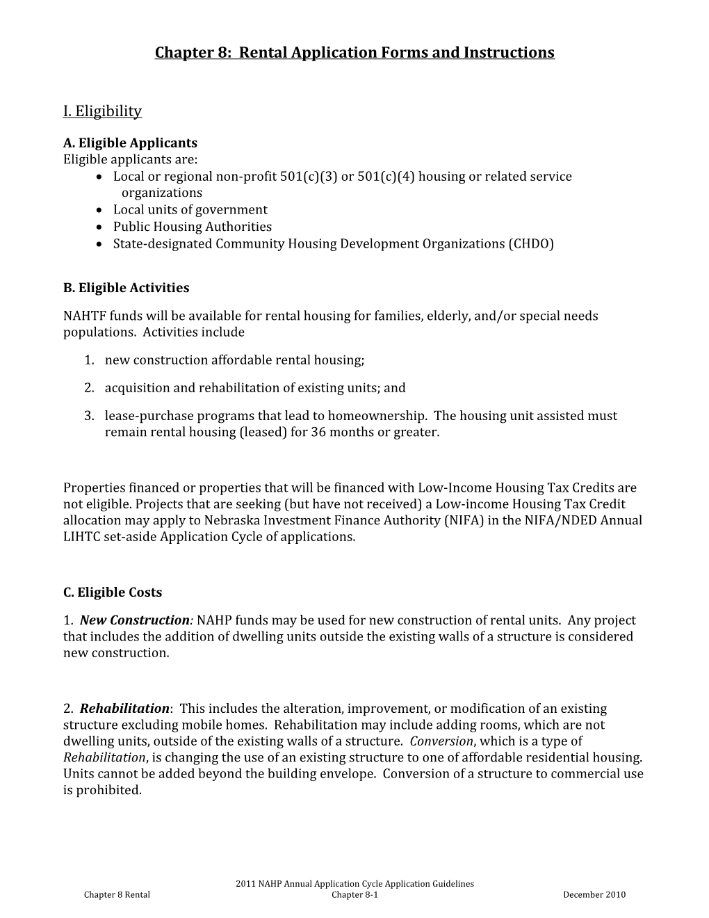 Chapter 8-New Construction, Acquisition Or Rehabilitation Rental Application Forms And