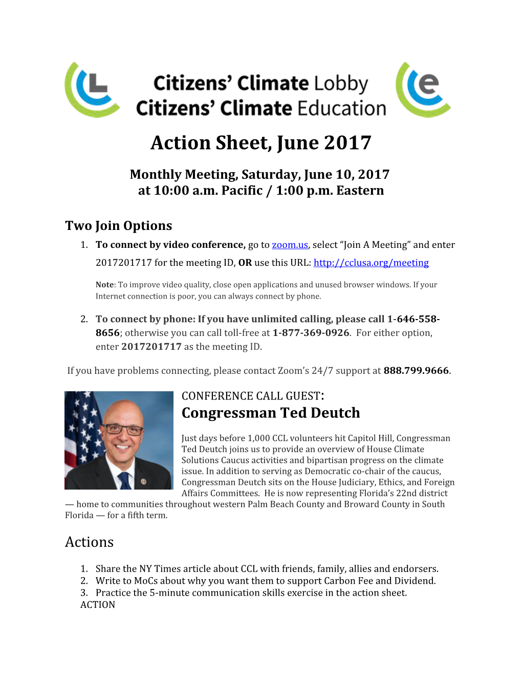 Monthly Meeting, Saturday, June 10, 2017