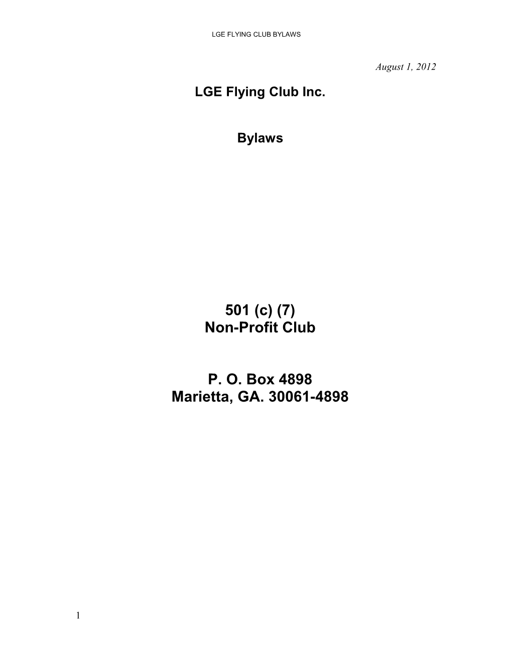 LGE Flying Club Inc
