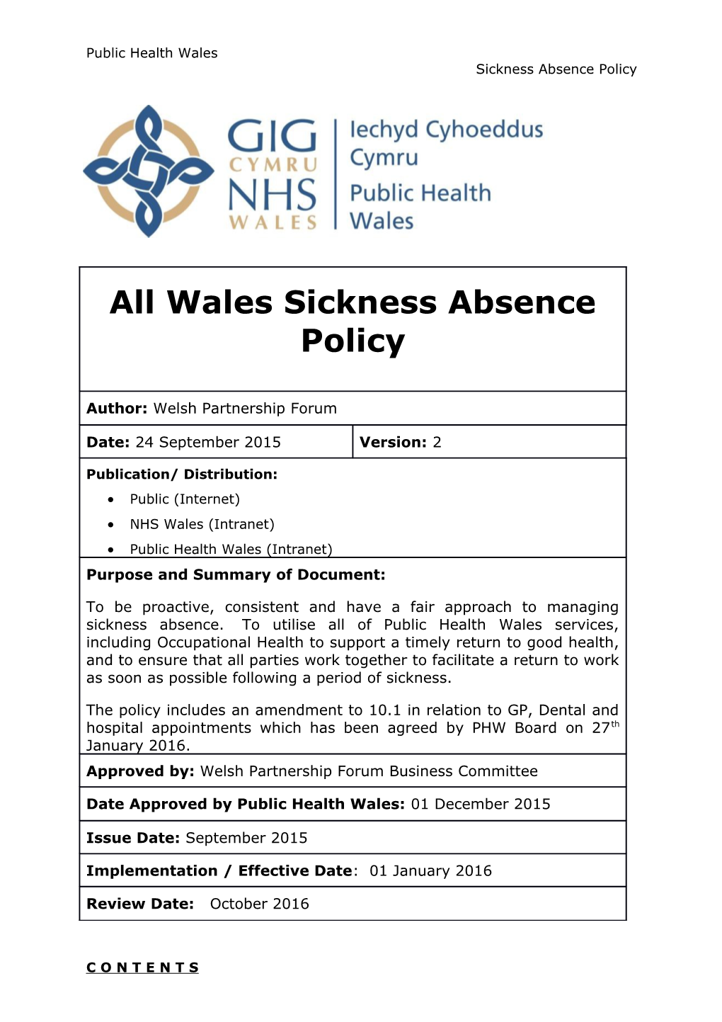 Public Health Wales (Intranet)