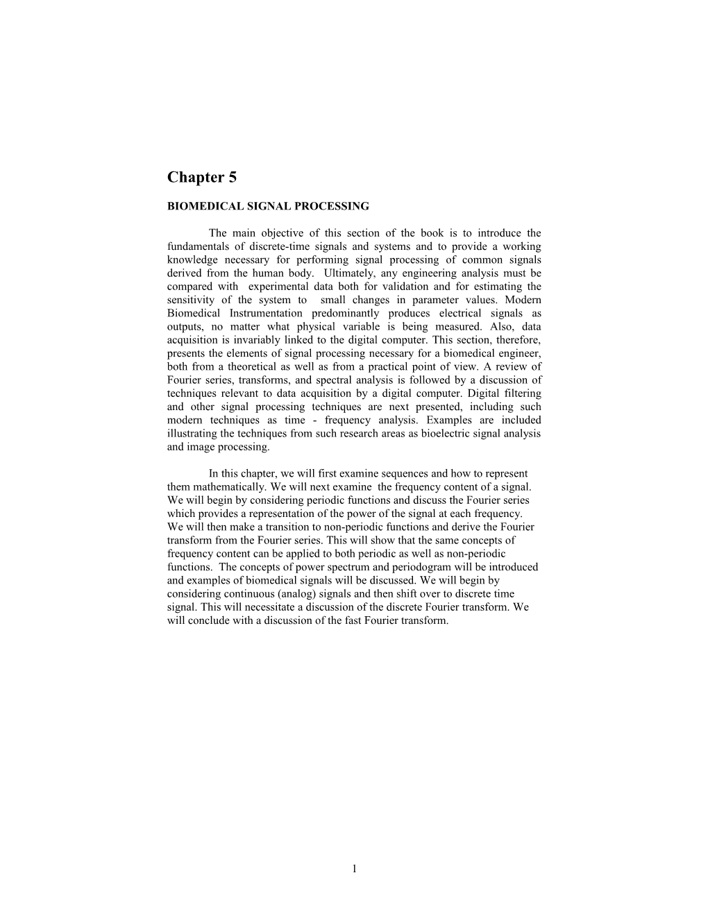 Section 3: Biomedical Signal Processing