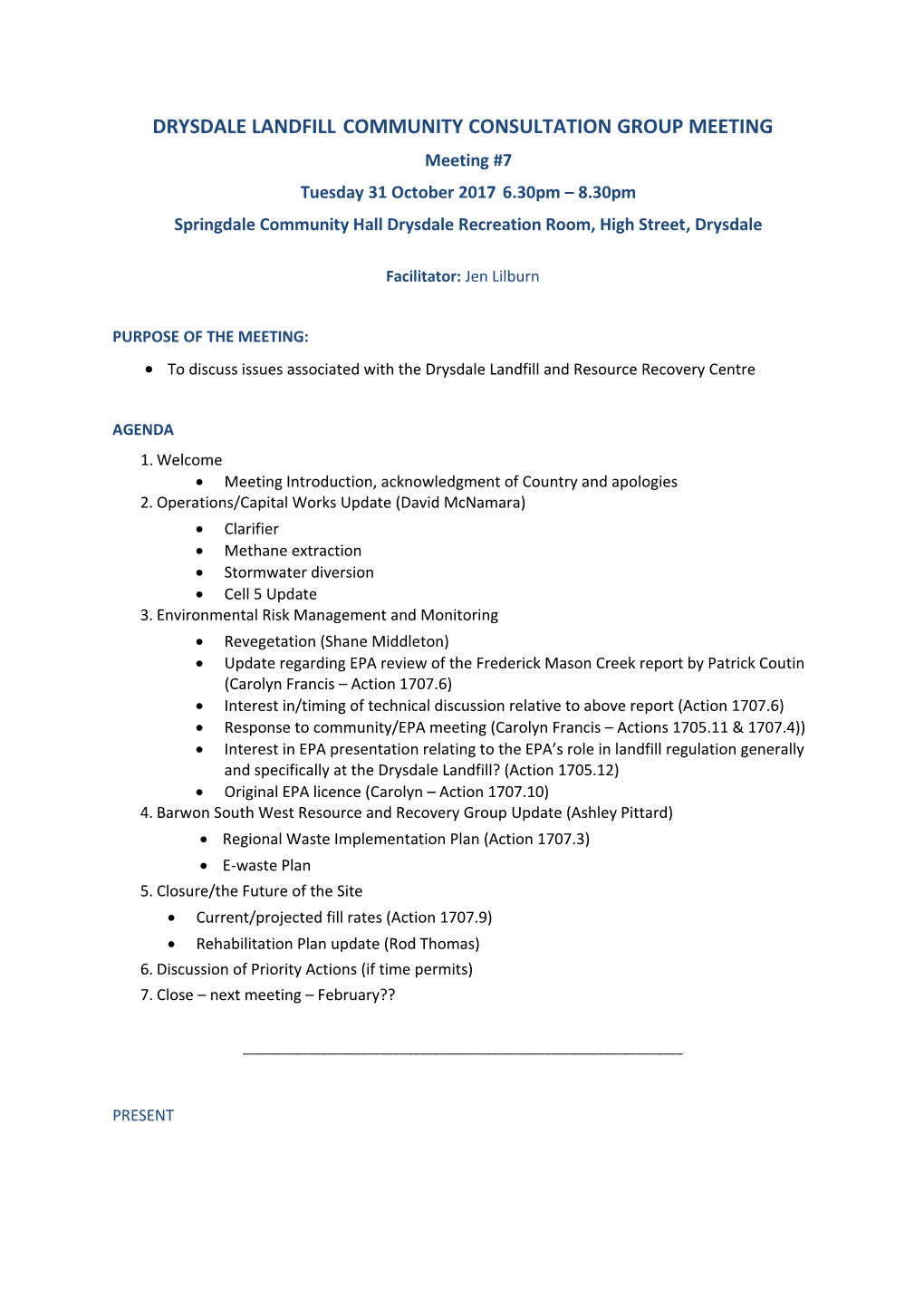 Drysdale Landfillcommunityconsultationgroup Meeting