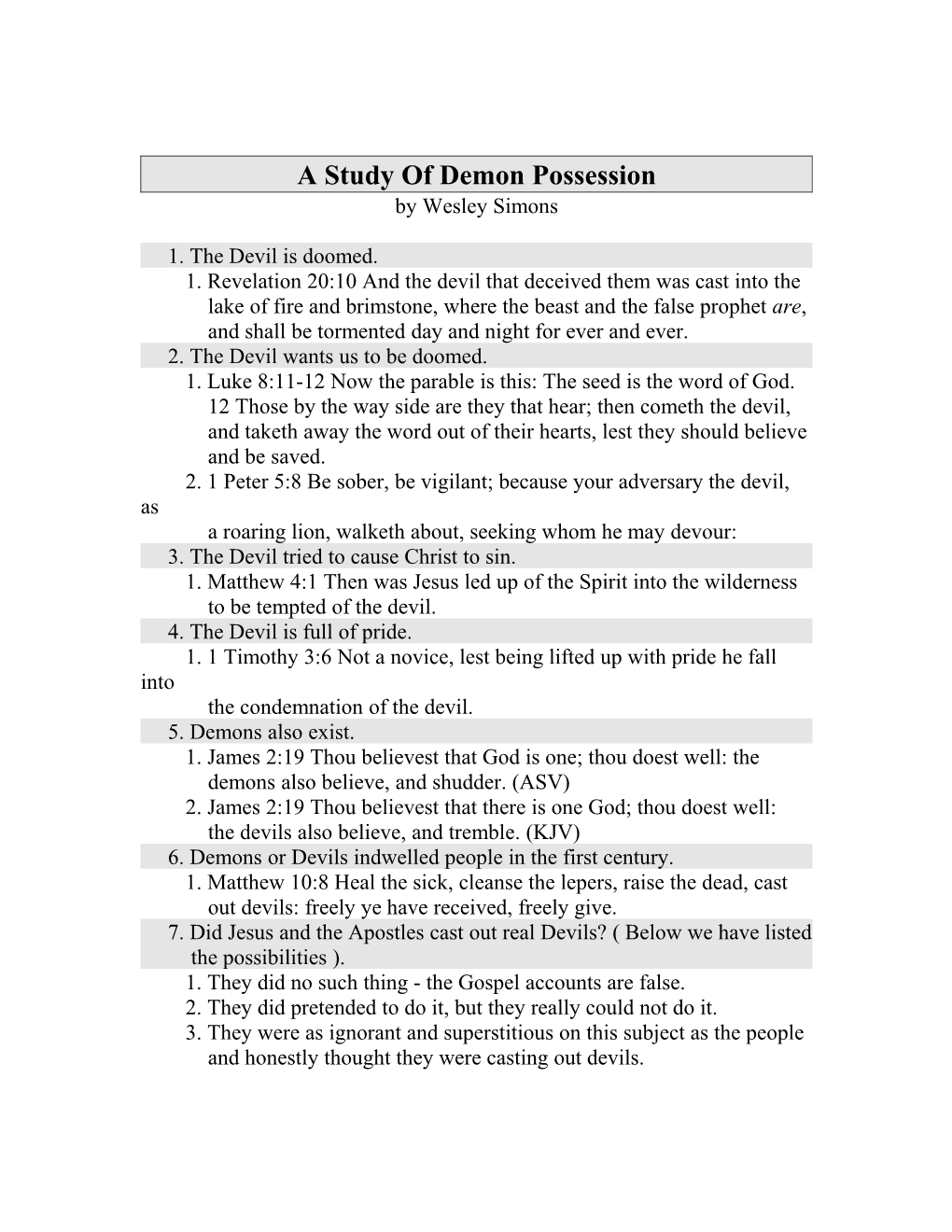 A Study of Demon Possession