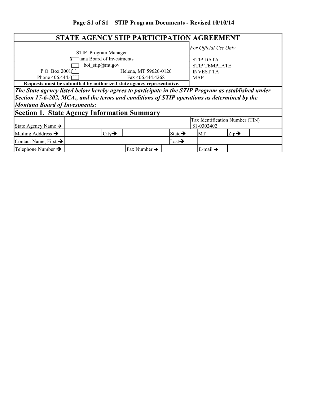 Page S1 of S1 STIP Program Documents - Revised 10/10/14