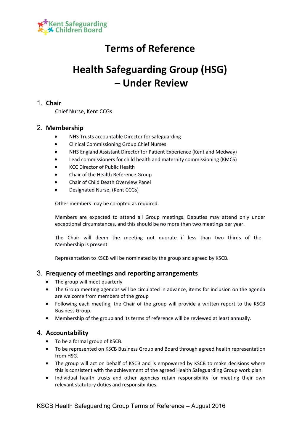 Health Safeguarding Group (HSG)