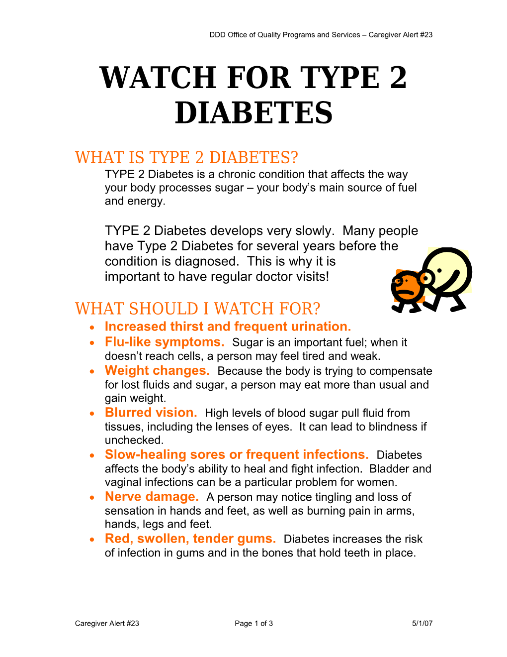 Watch for Type 2 Diabetes