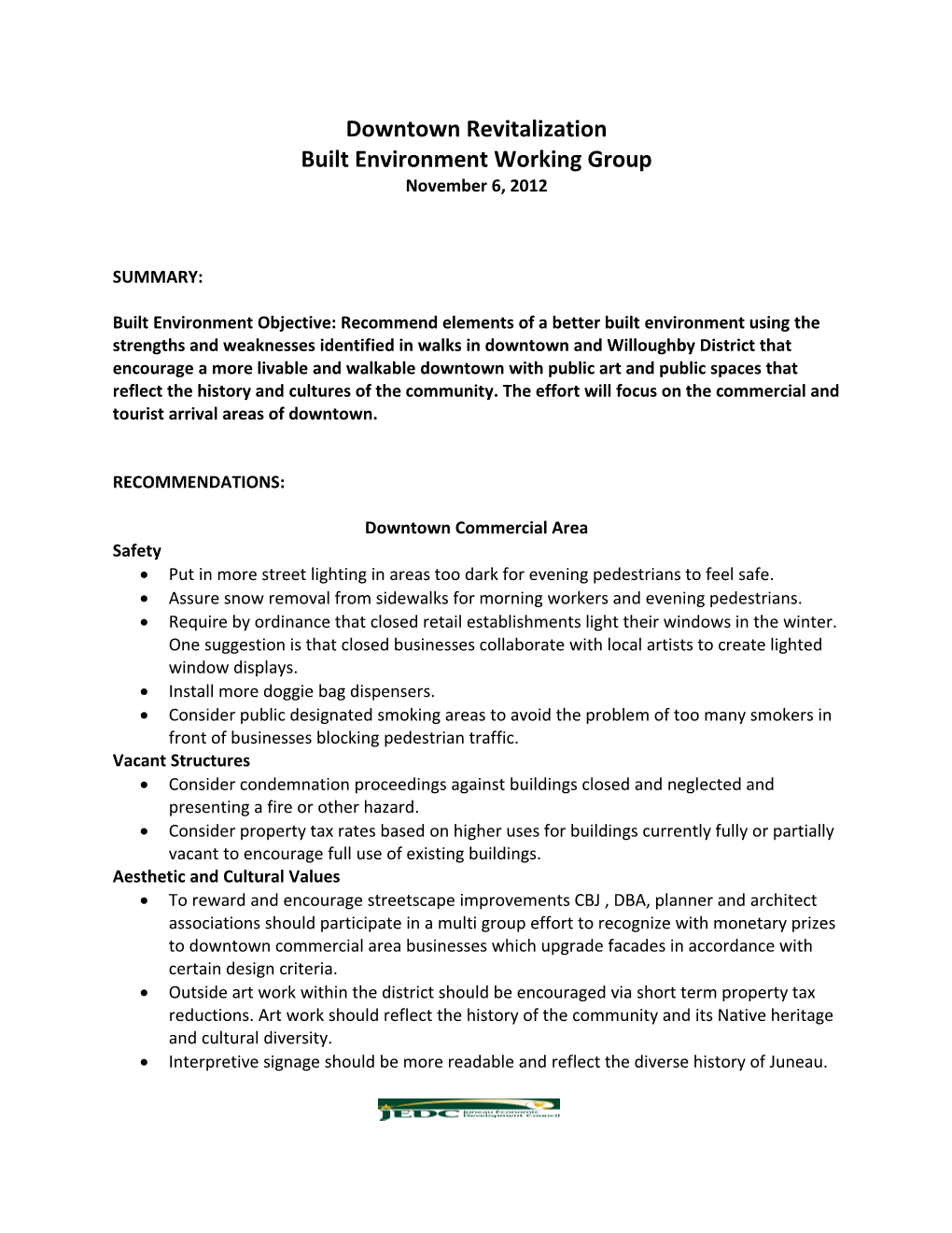 Built Environment Working Group