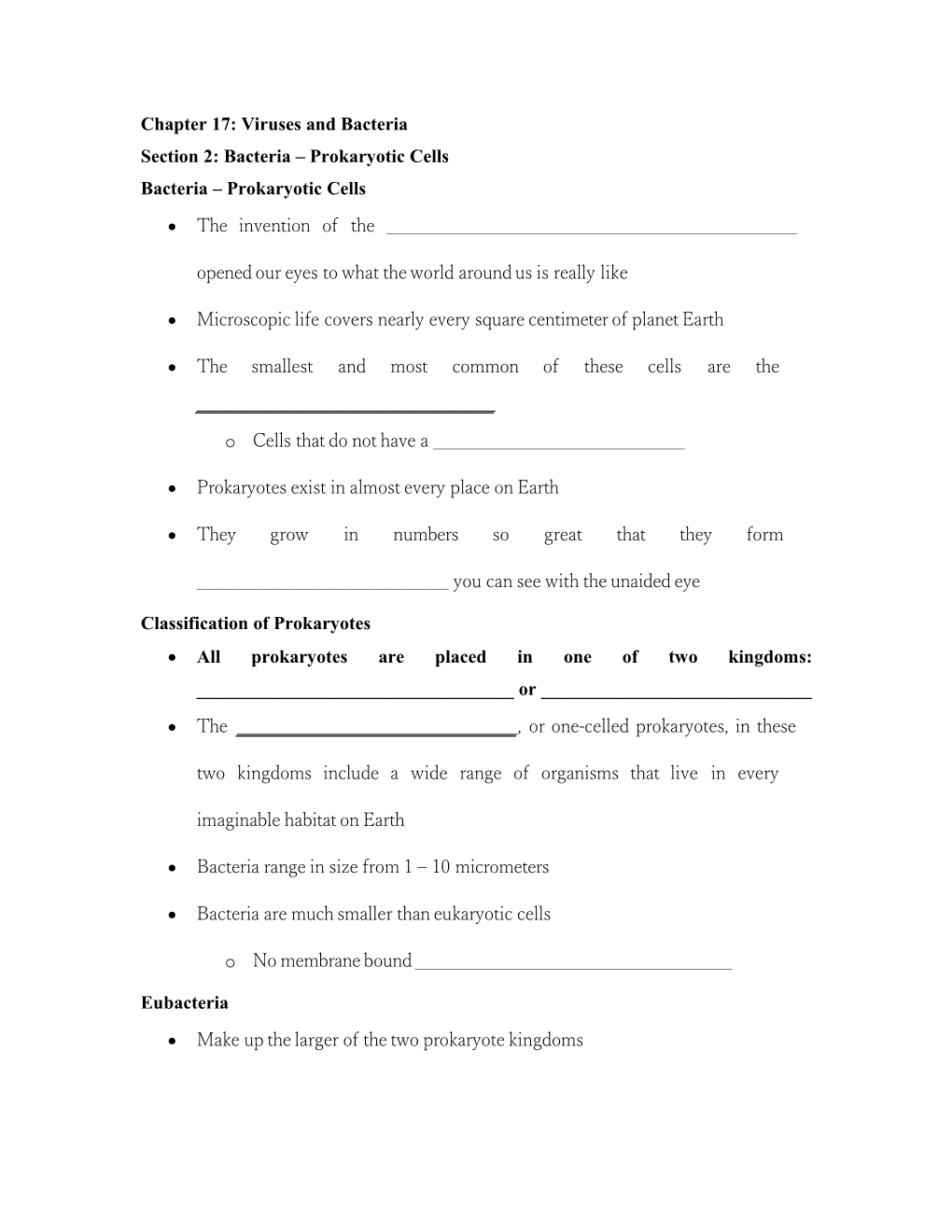 Chapter 17: Viruses and Bacteria