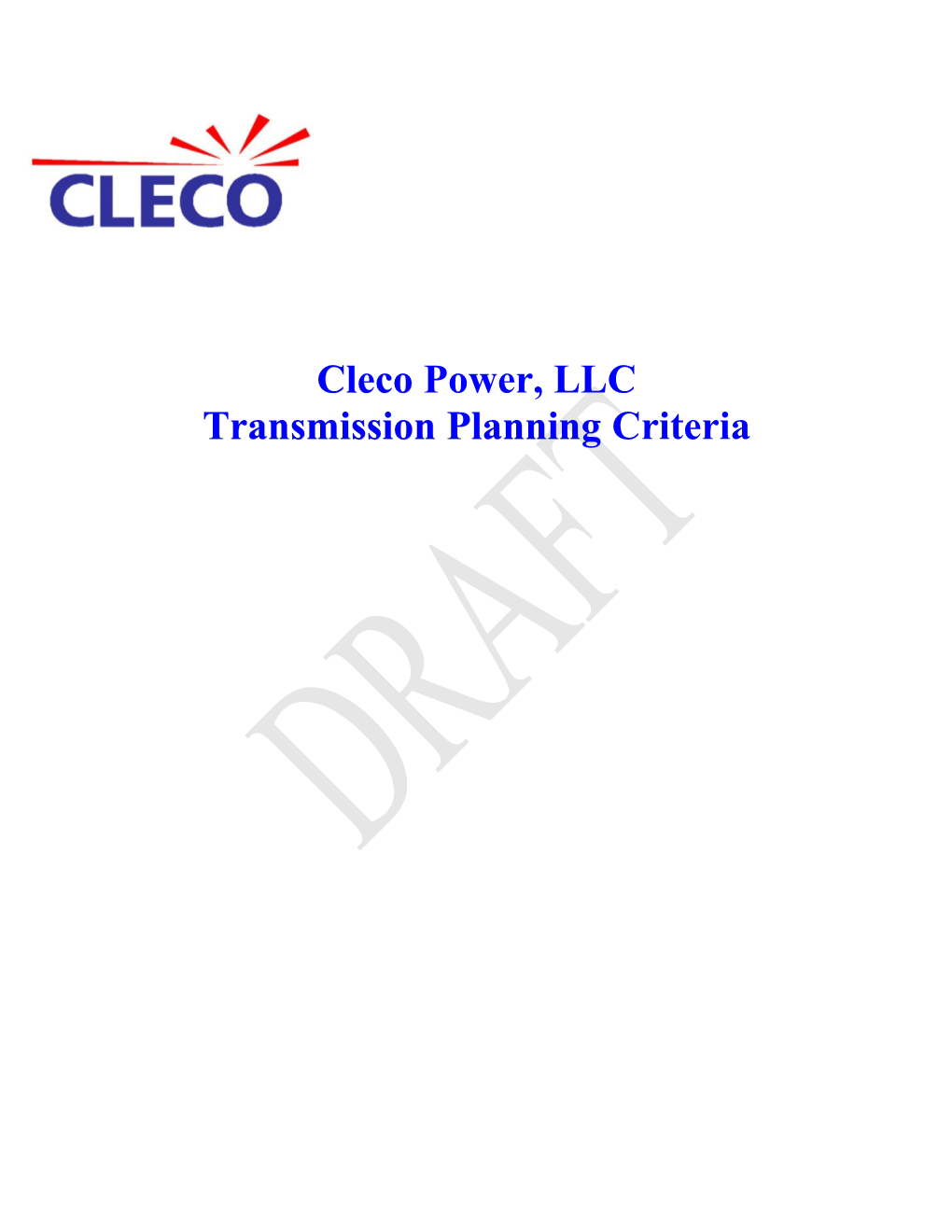Cleco Transmission Planning Criteria