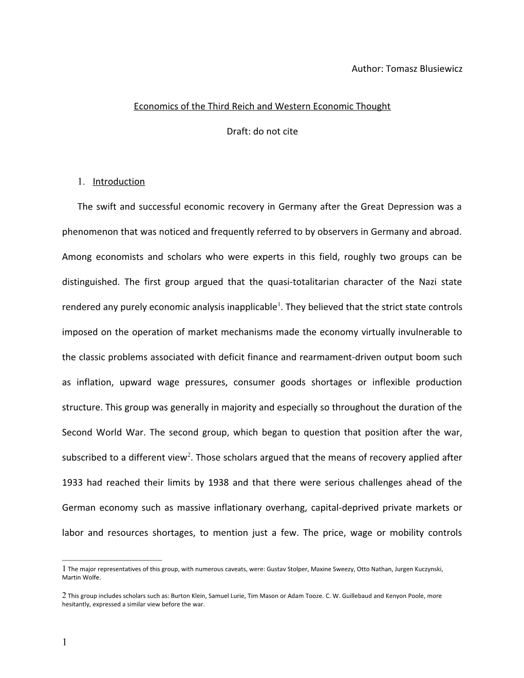 Economics of the Third Reich and Western Economic Thought