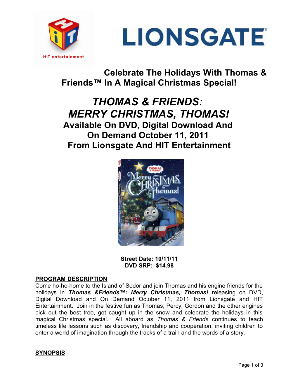 Celebrate the Holidays with Thomas & Friends in a Magical Christmas Special!