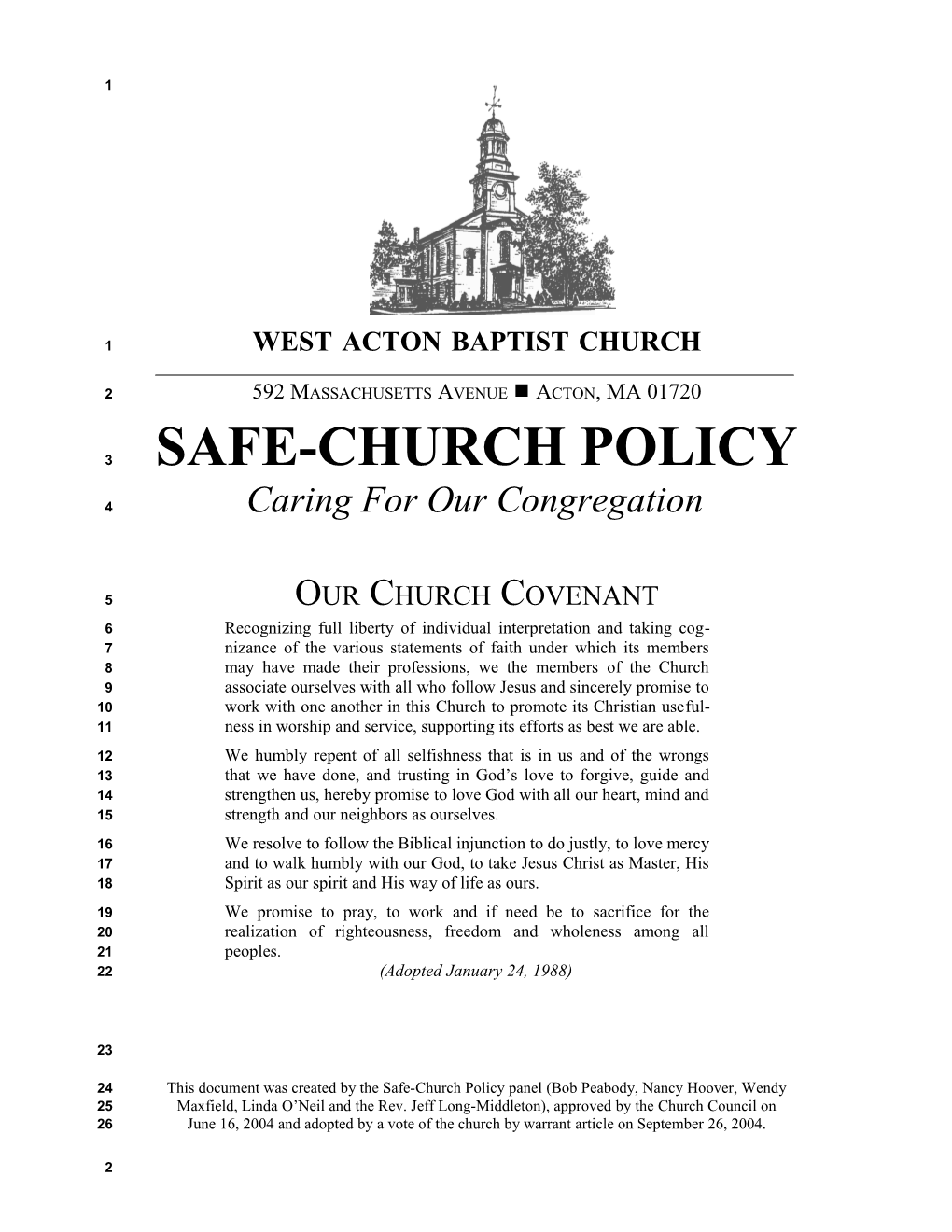 WABC Safe-Church Policy