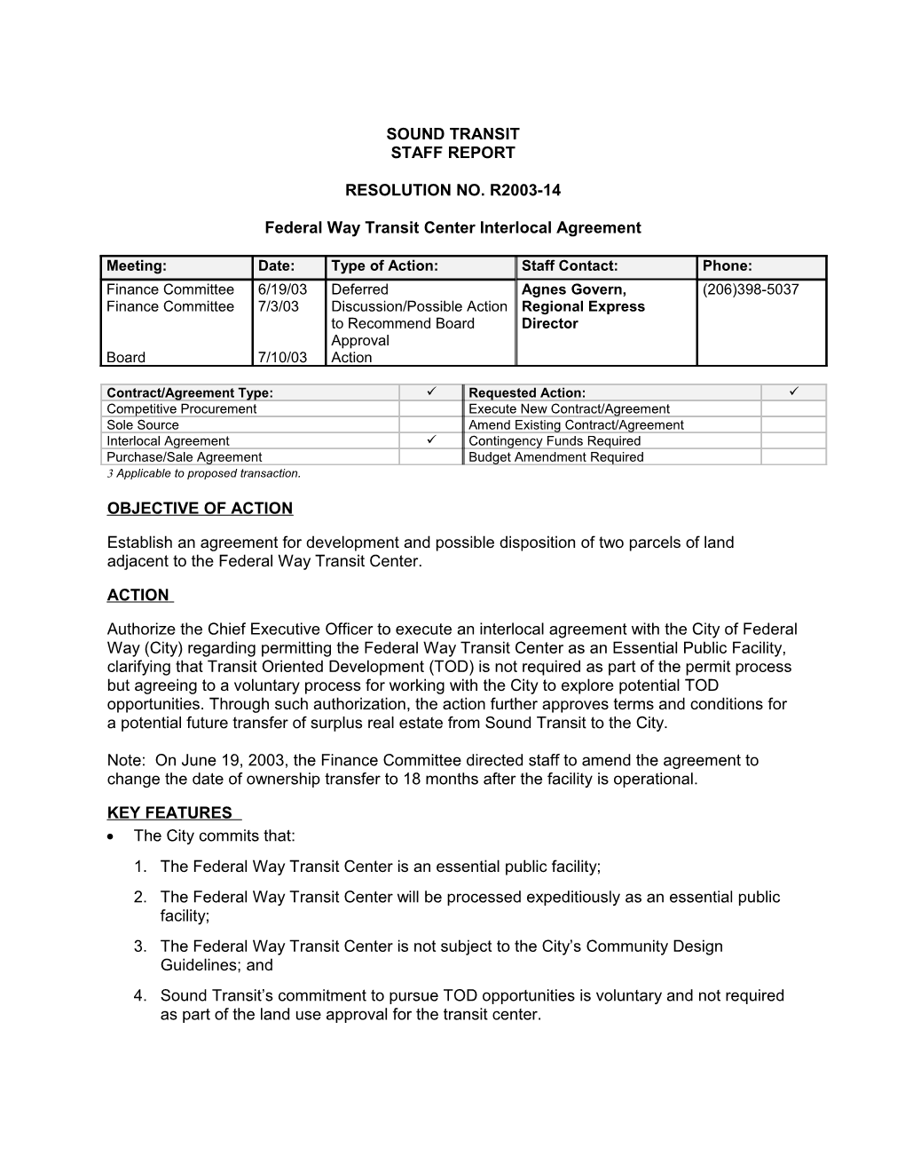 Federal Way Transit Center Interlocal Agreement