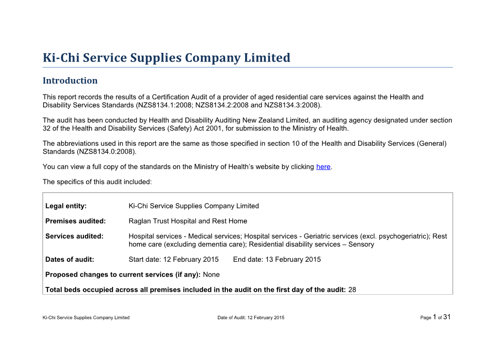 Ki-Chi Service Supplies Company Limited