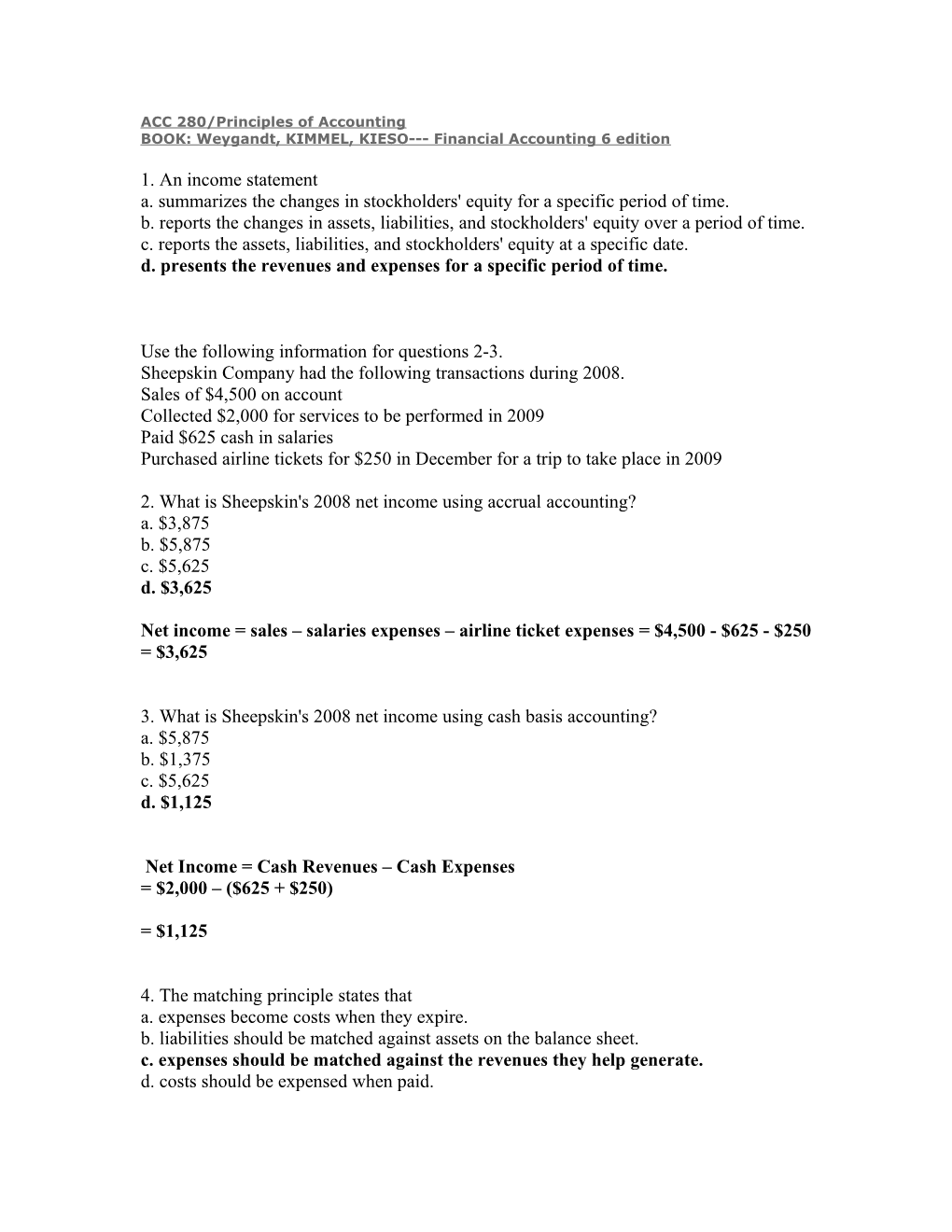 ACC 280/Principles of Accounting