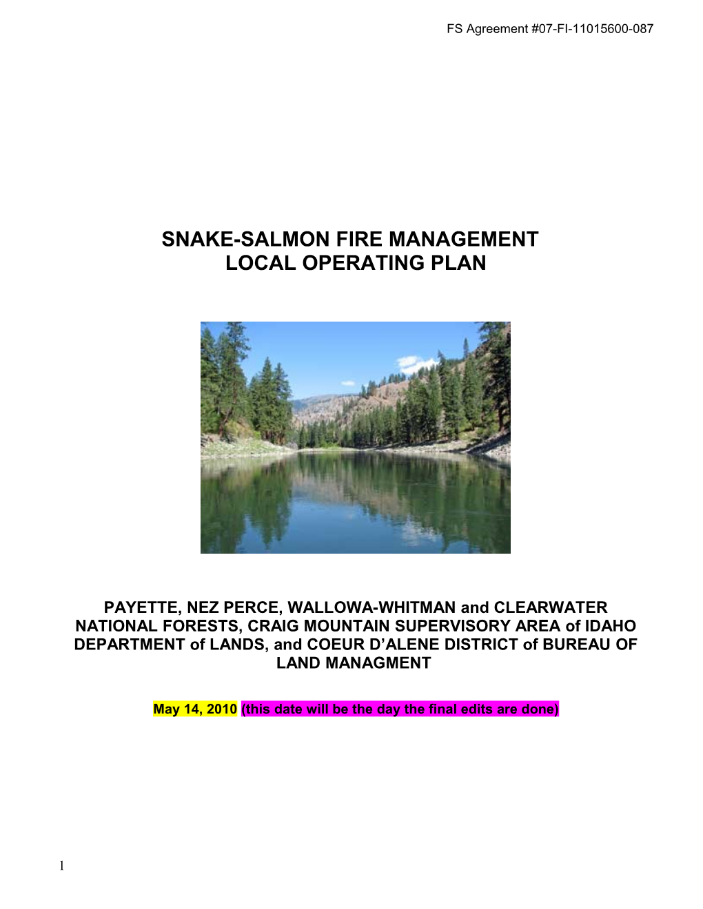 Snake-Salmon Fire Management