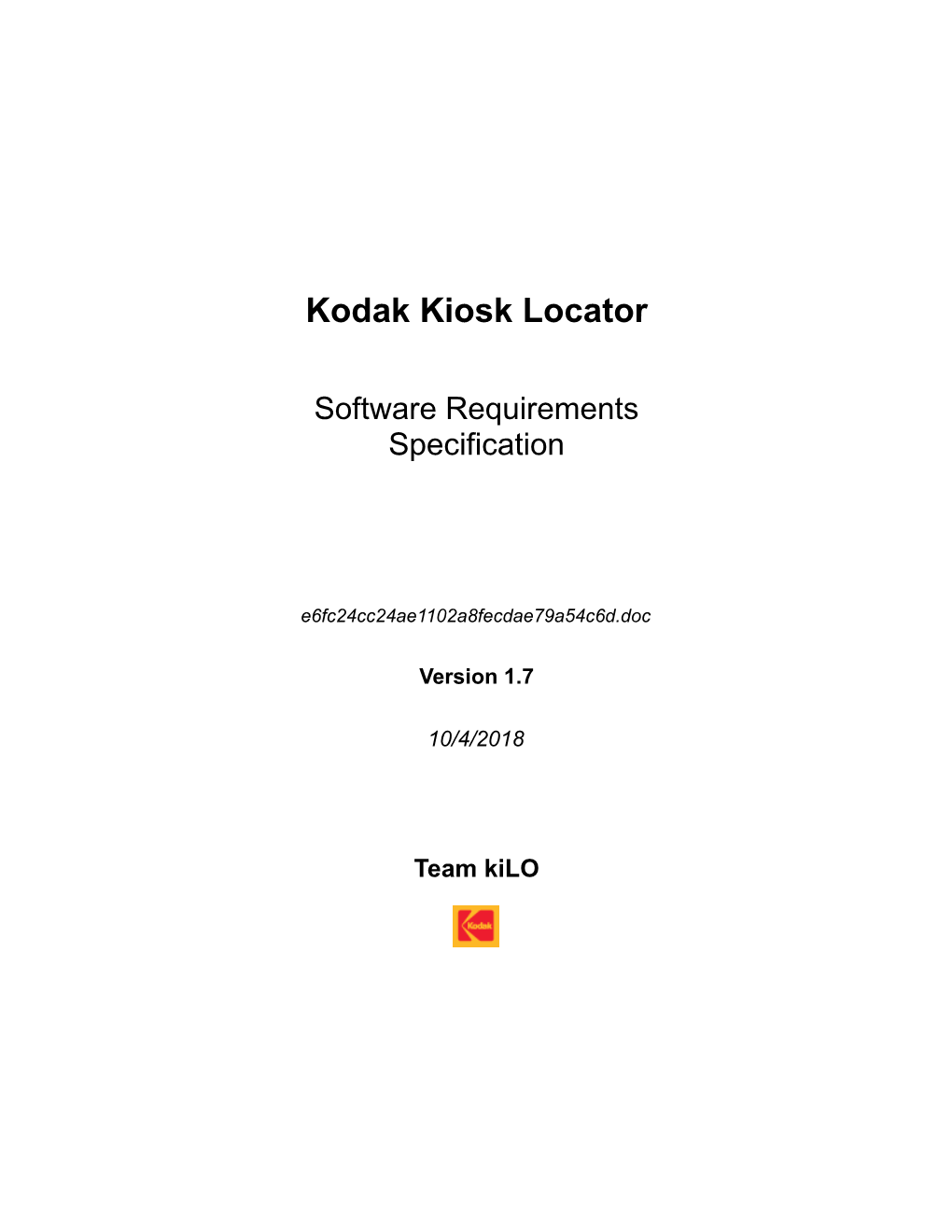Kodak Kiosk Locator SRS