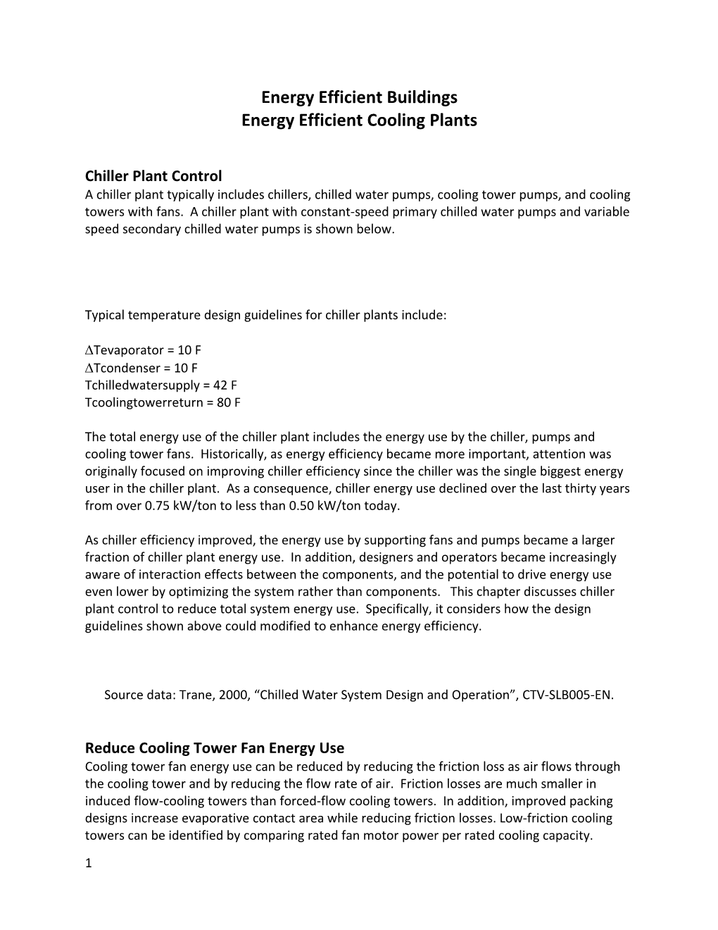Energy Efficient Cooling Plants