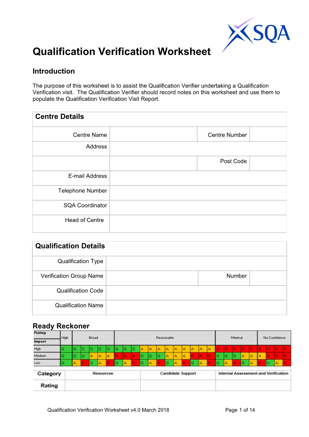 QA Model Centre Approval